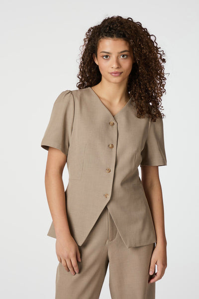 165065 JULES STRUCTURE BLOUSE Mörk duvgrå - 165065 JULES STRUCTURE BLOUSE Thumbnail
