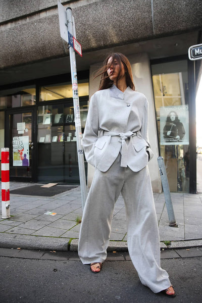 ETHENA DRAPY TAILORING Gråmelerad - W25204104 Thumbnail