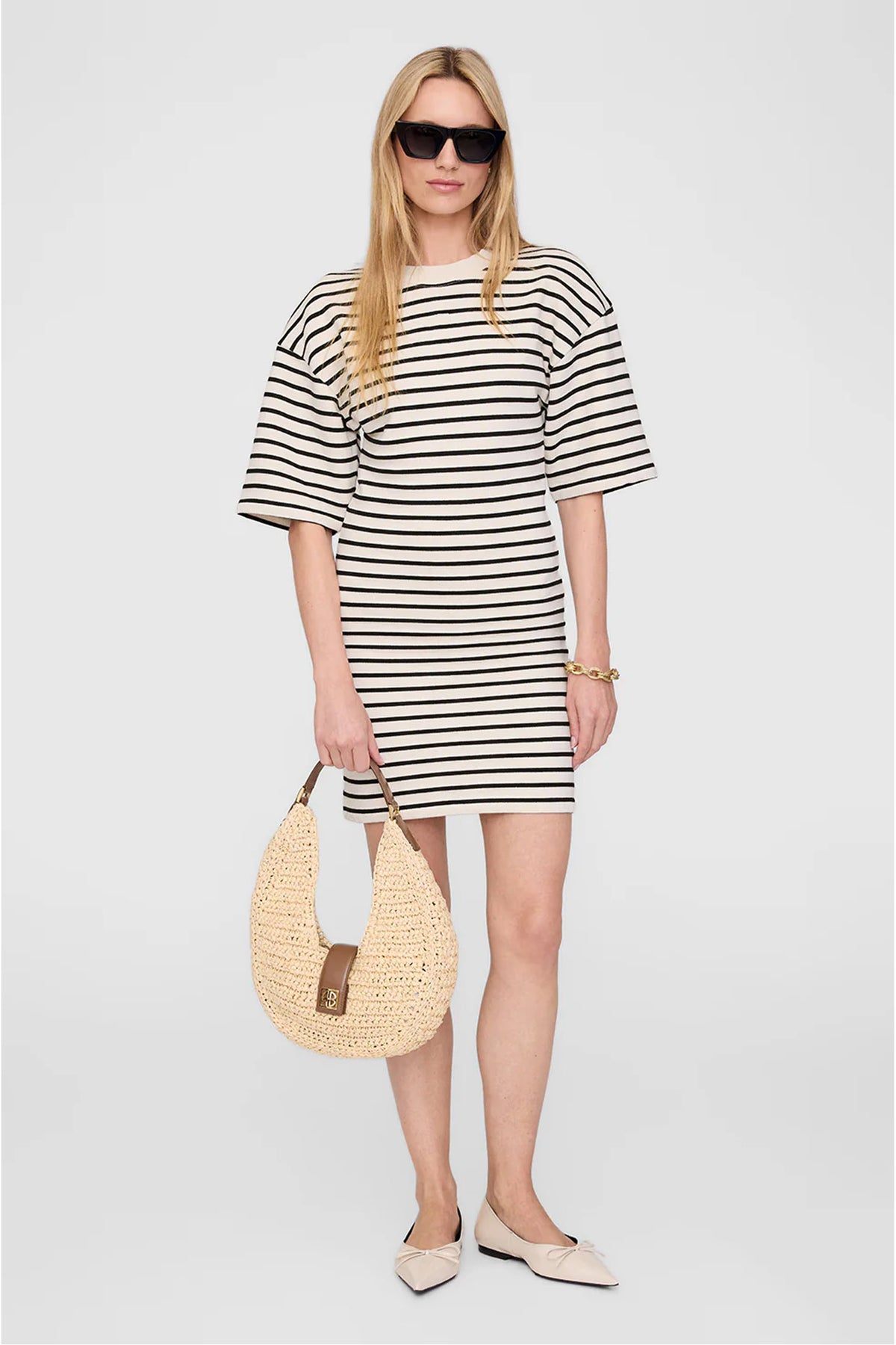 MONA FRENCH TERRY vit/svart - A-02-11055