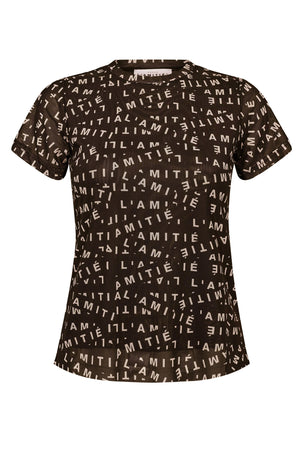 L'AMITIÉ Mesh Logo Tee Mocca - HL10127