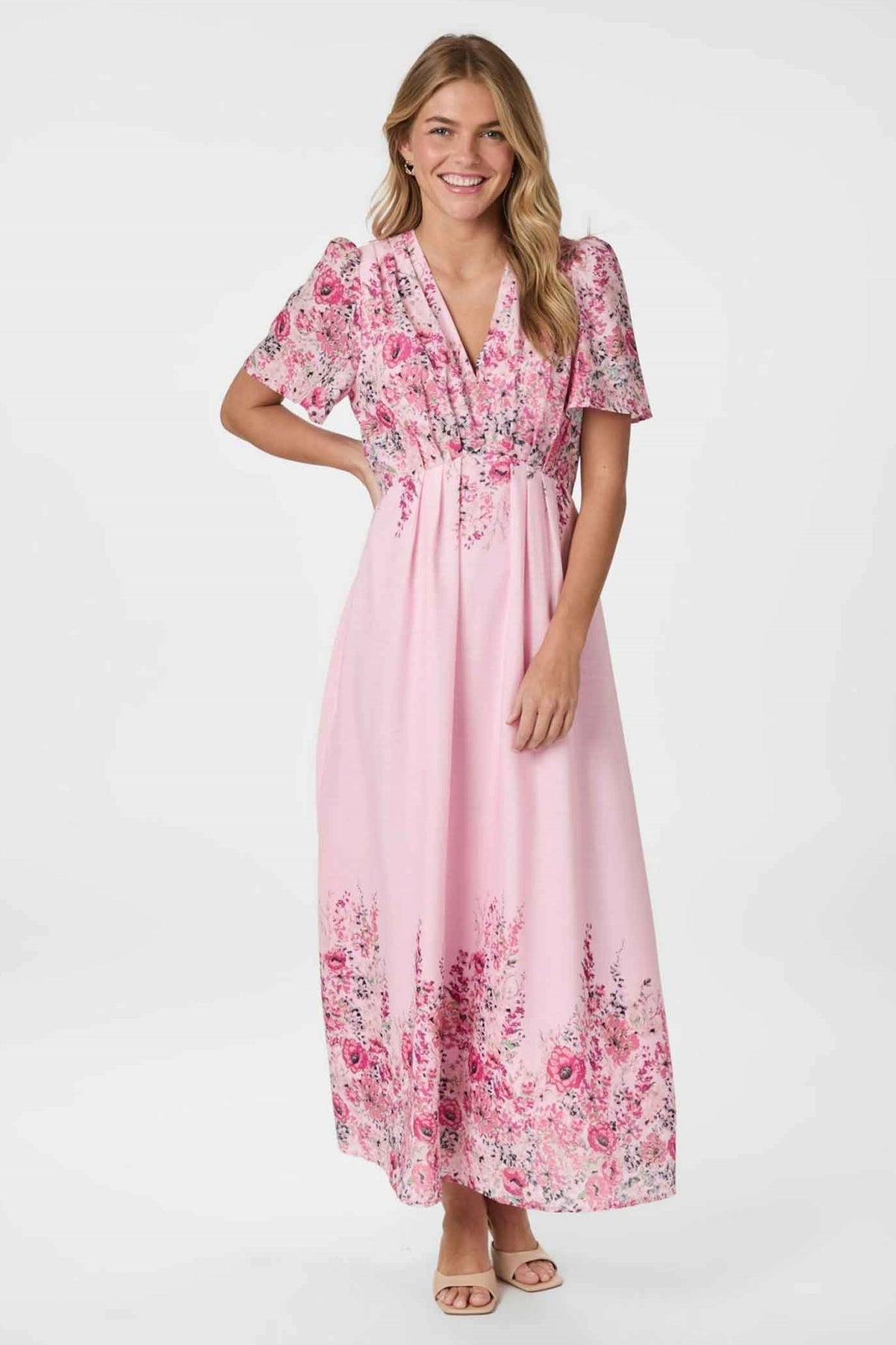 166177 SERNA FLOWER KLÄNNING LIGHT PINK