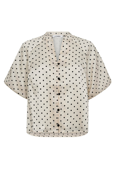 DilanCC Dot SS V-Shirt 108-Powder - 35869 Thumbnail