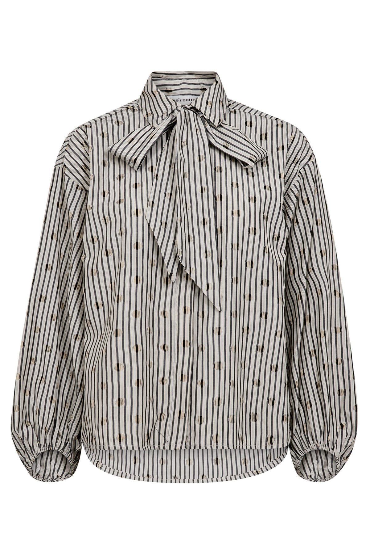 TrixieCC Dot Bow Shirt 138-Ljusgrå - 35872