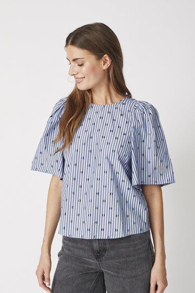 TrixieCC Dot Blouse 17-Blue - 35873 Thumbnail