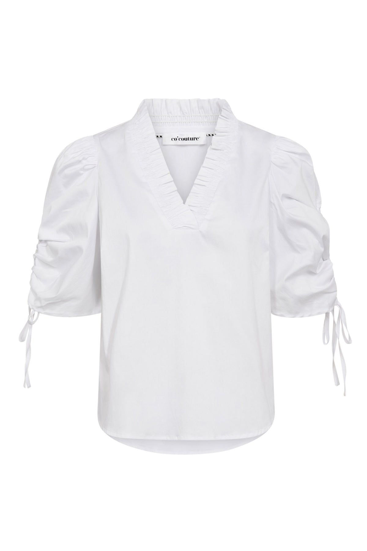 SannaCC SS Puff V-Blouse 4000-Vit - 35894