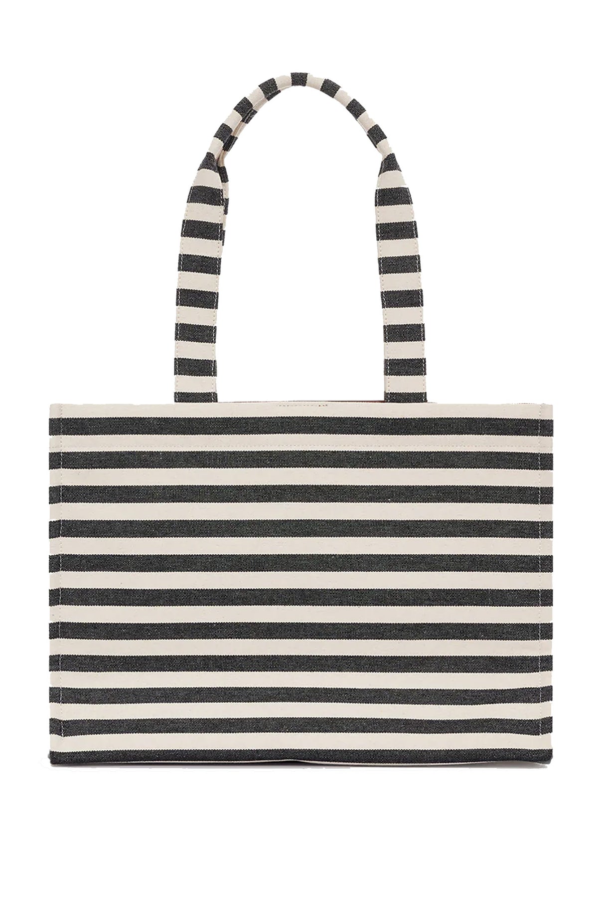 LARA TOTE Svart/Naturrandig - A-13-11091