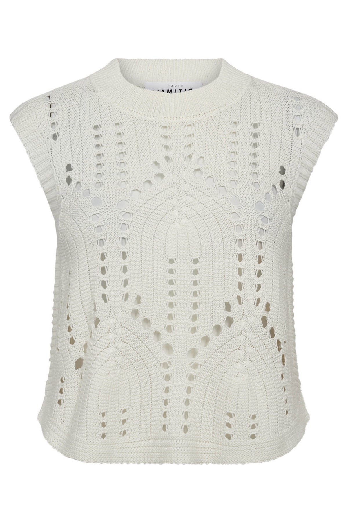 Stickad väst med pointelle-mönster Off-White - HL10224