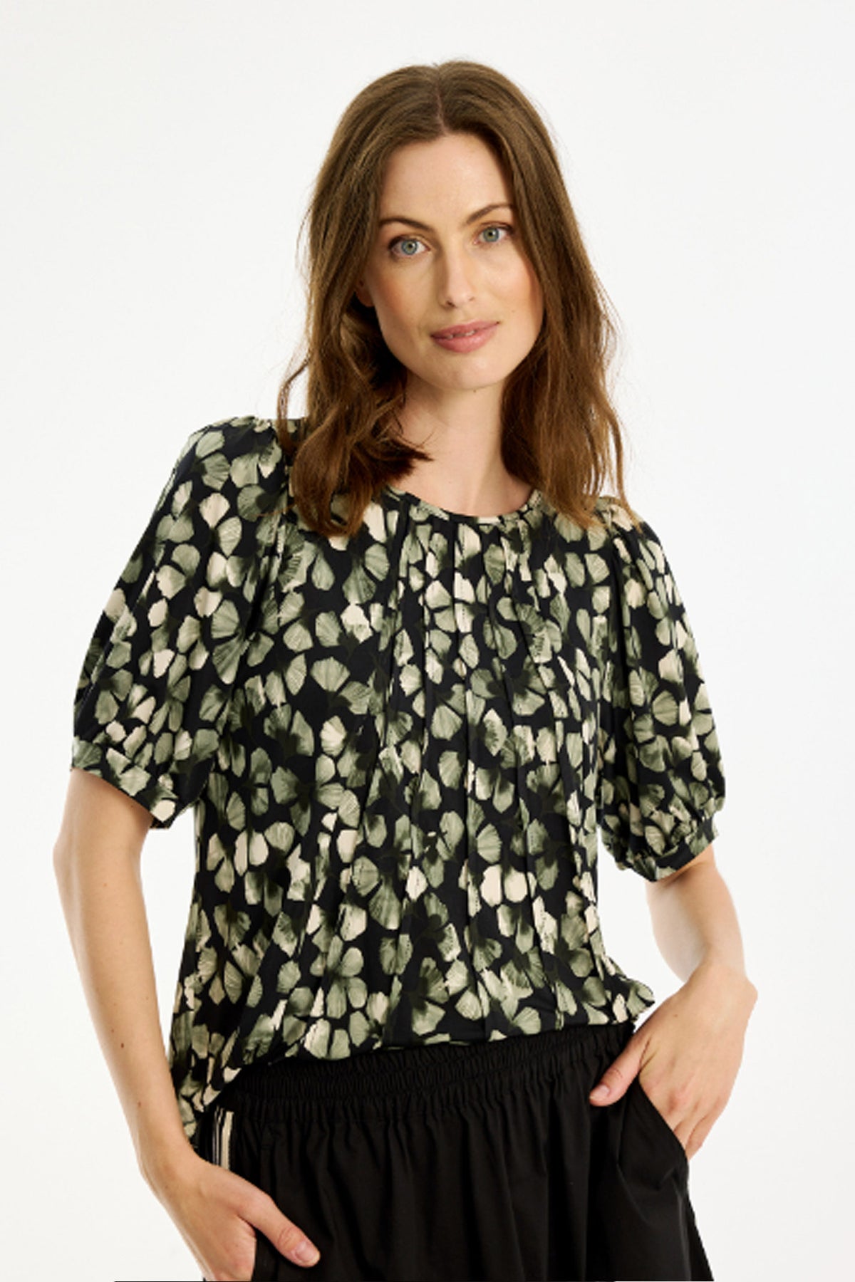 Lucette blus 1/2 ärm Grön - 16789
