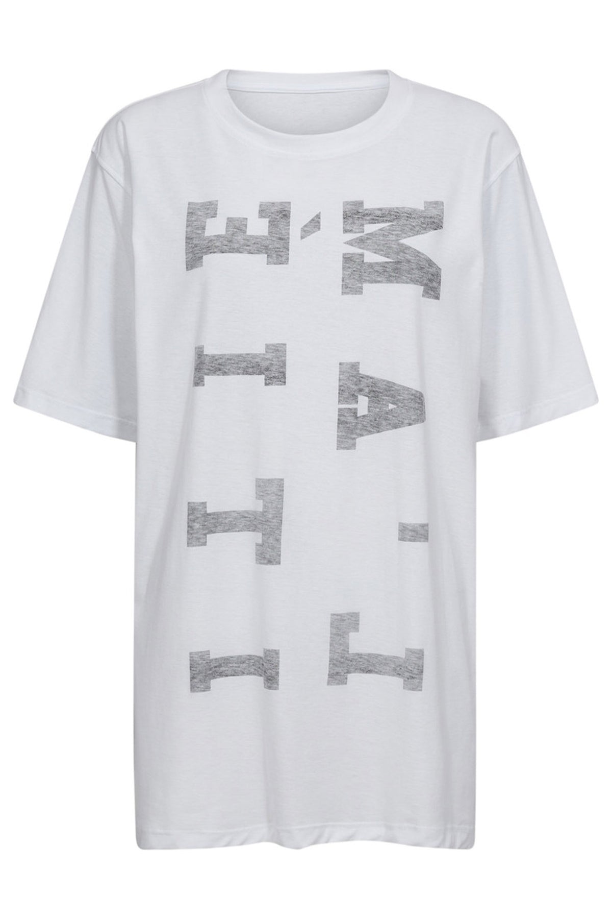 Maxi Reverse Logo Tee Vit/Svart tryck - HL10231