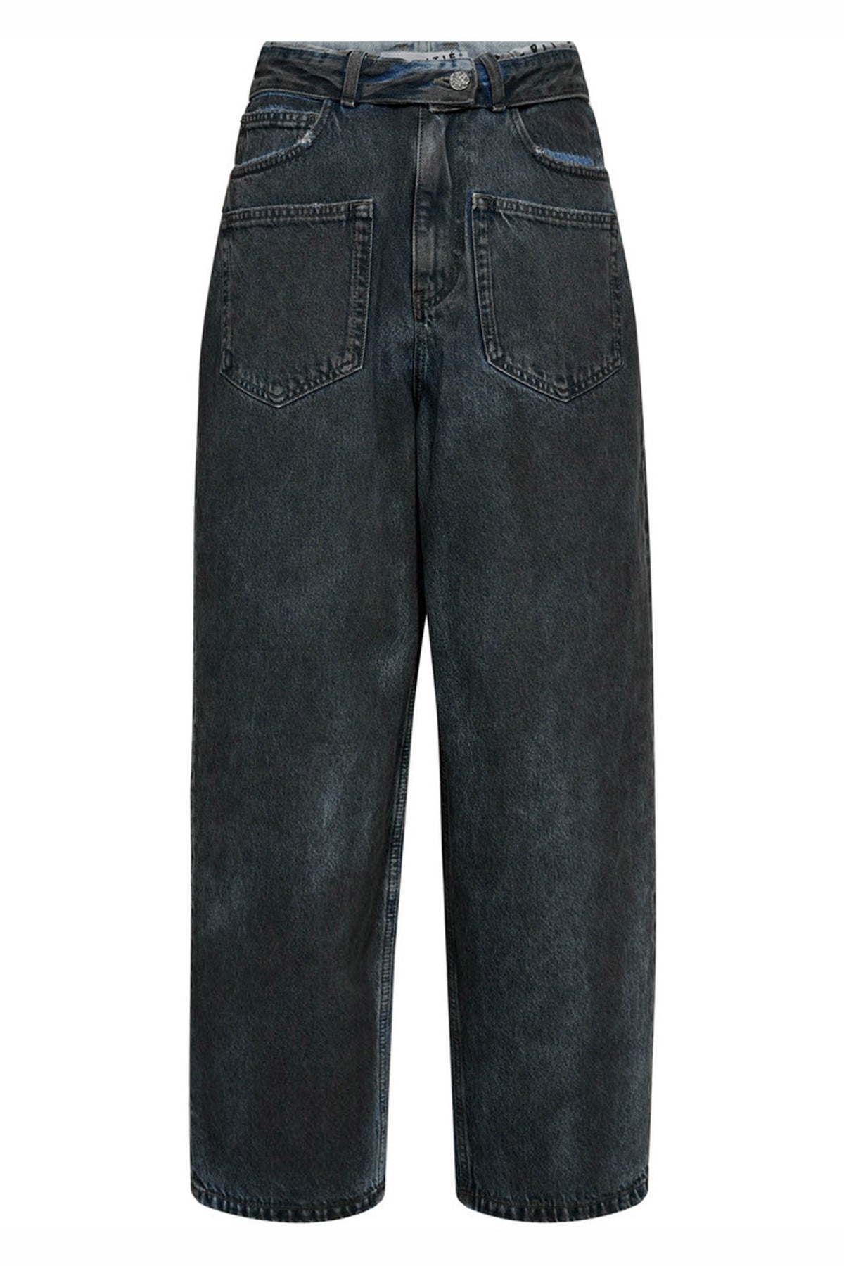 Flip Waist Pocket Jeans Svart Svart - HL10228