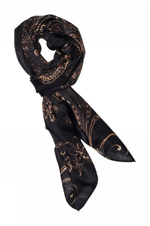 Allis, mönstrad sidenscarf 82988-MulchBeige - 58802/4039