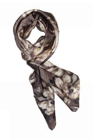 Allis, tryckt sidenscarf 82625-Coffee - 58802/4039