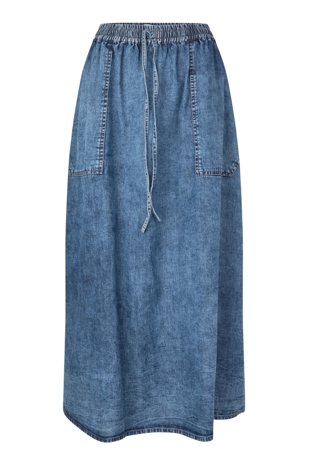 AkaneLL Maxi Skirt 100 Washed Denim - 25420-2002