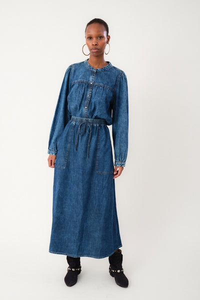 AkaneLL Maxi Skirt 100 Washed Denim - 25420-2002 Thumbnail