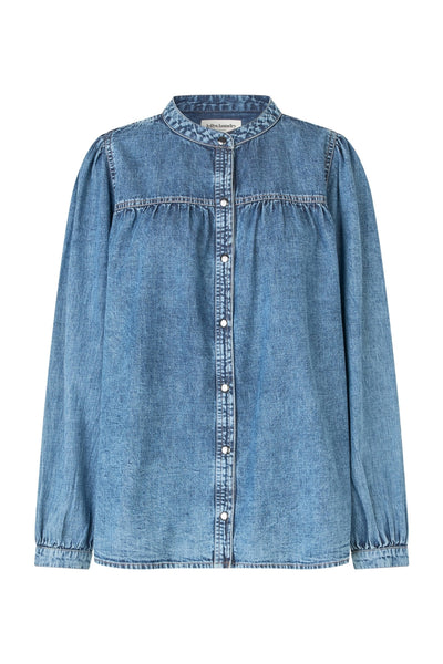 NickyLL Skjorta LS 100 Washed Denim - 25420-1005 Thumbnail