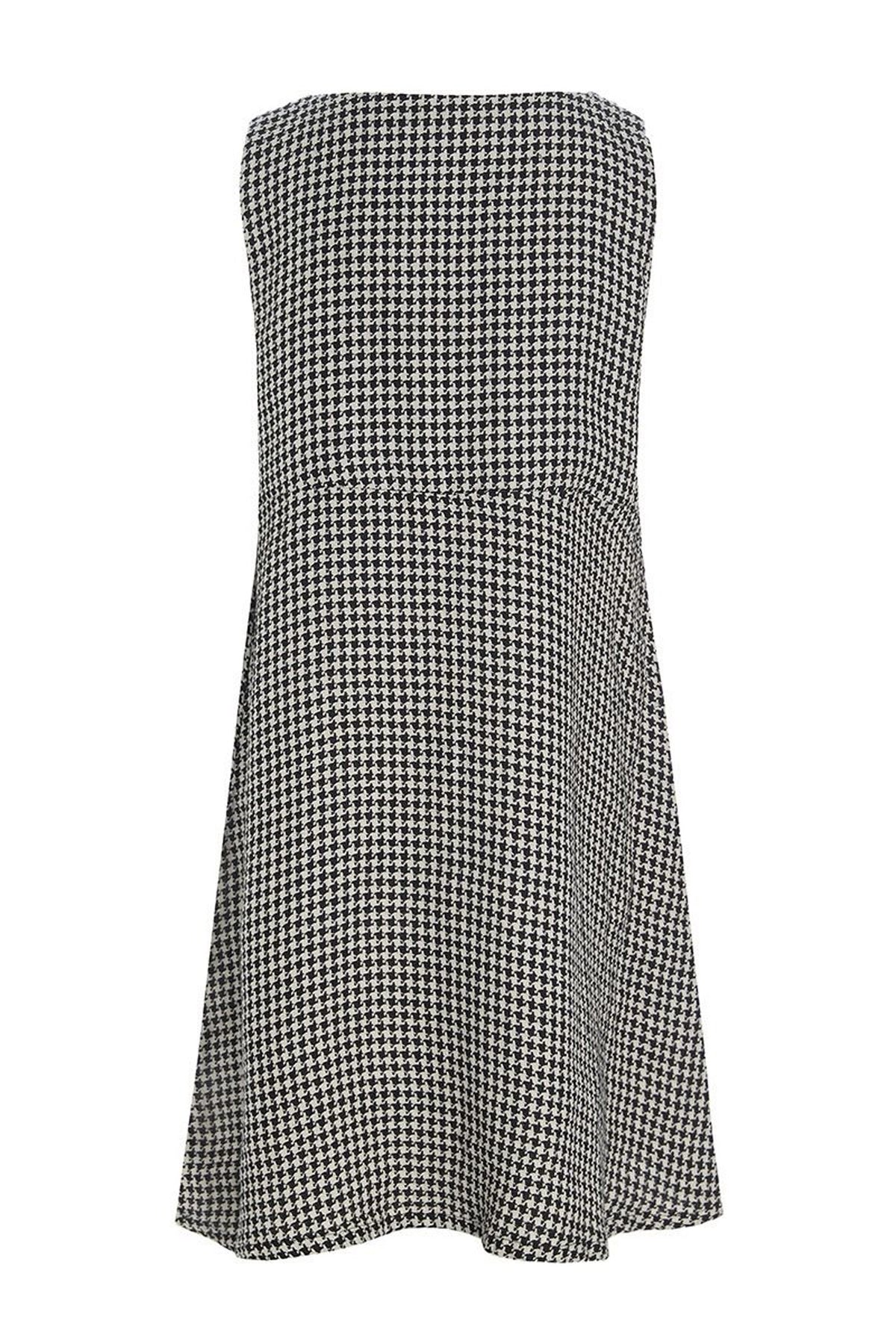 Chesu ärmlös klänning BLACK/IVORY PEPITA - 256-2435-5297