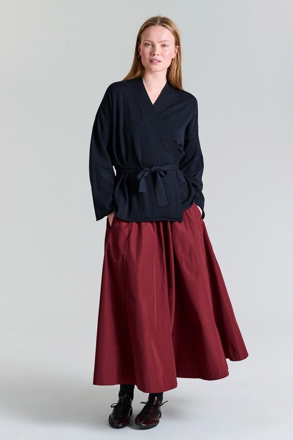 Fukkura poplinkjol Maroon - 256-2380-5305