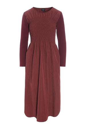Fukkura poplinklänning med smock Maroon - 256-2380-5306