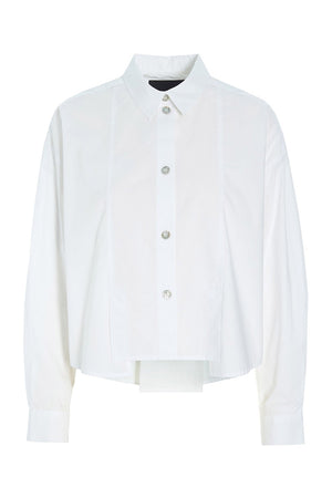 Core bomullsskjorta med veck White - 256-2226-5328