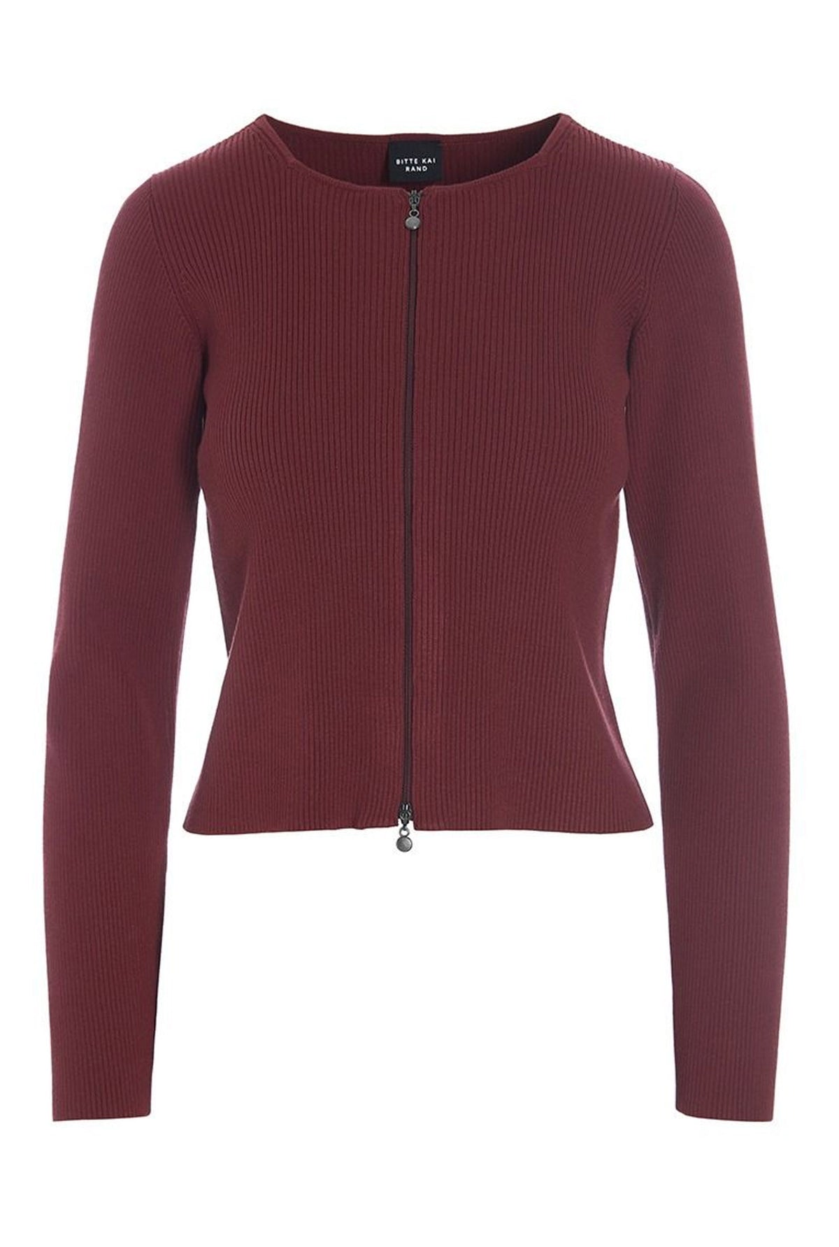 Saku ribbad blus Maroon - 256-1073-5351