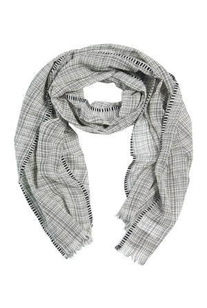 Irregular check-halsduk BLACK/LILY WHITE CHECK - 256-5119-5469