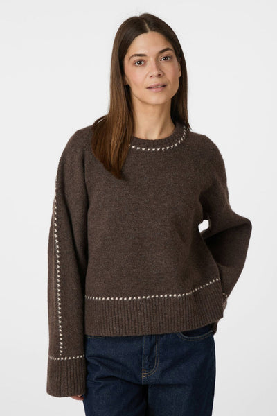 Roeme Knit Stitch Brown Melange - 164818 Thumbnail