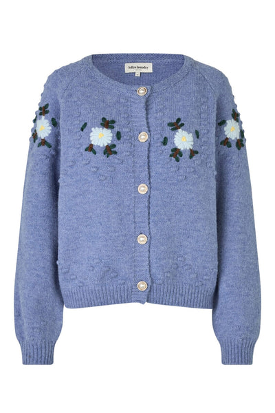 GracelynnLL Stickad kofta LS 24 Blue Melange - 25497-5020 Thumbnail