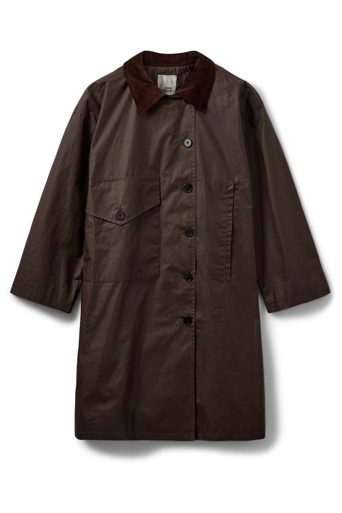 AGNESSW COAT 7025 Mörkbrun - SNOS695