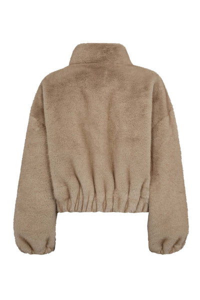 FeraCC Faux Fur Jacket 100-Creme - 30361 Thumbnail