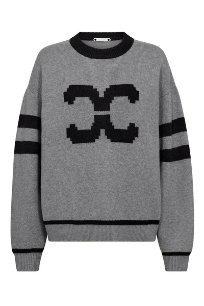 RowCC Coco Logo Knit 138-Ljusgrå - 32214 Thumbnail