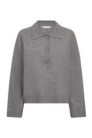 MilaCC Polo Knit 57-Gråmelerad - 32229