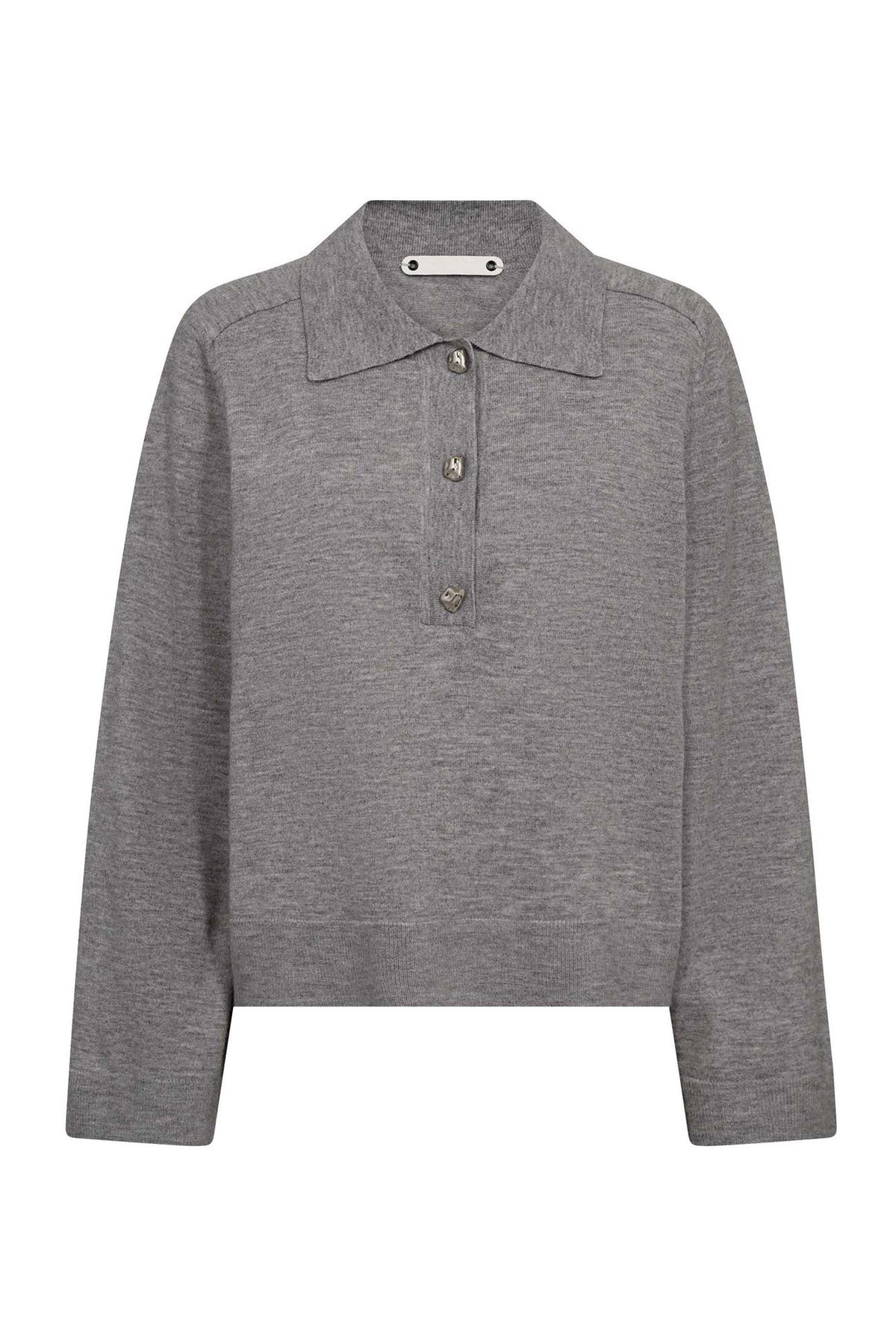 MilaCC Polo Knit 57-Gråmelerad - 32229