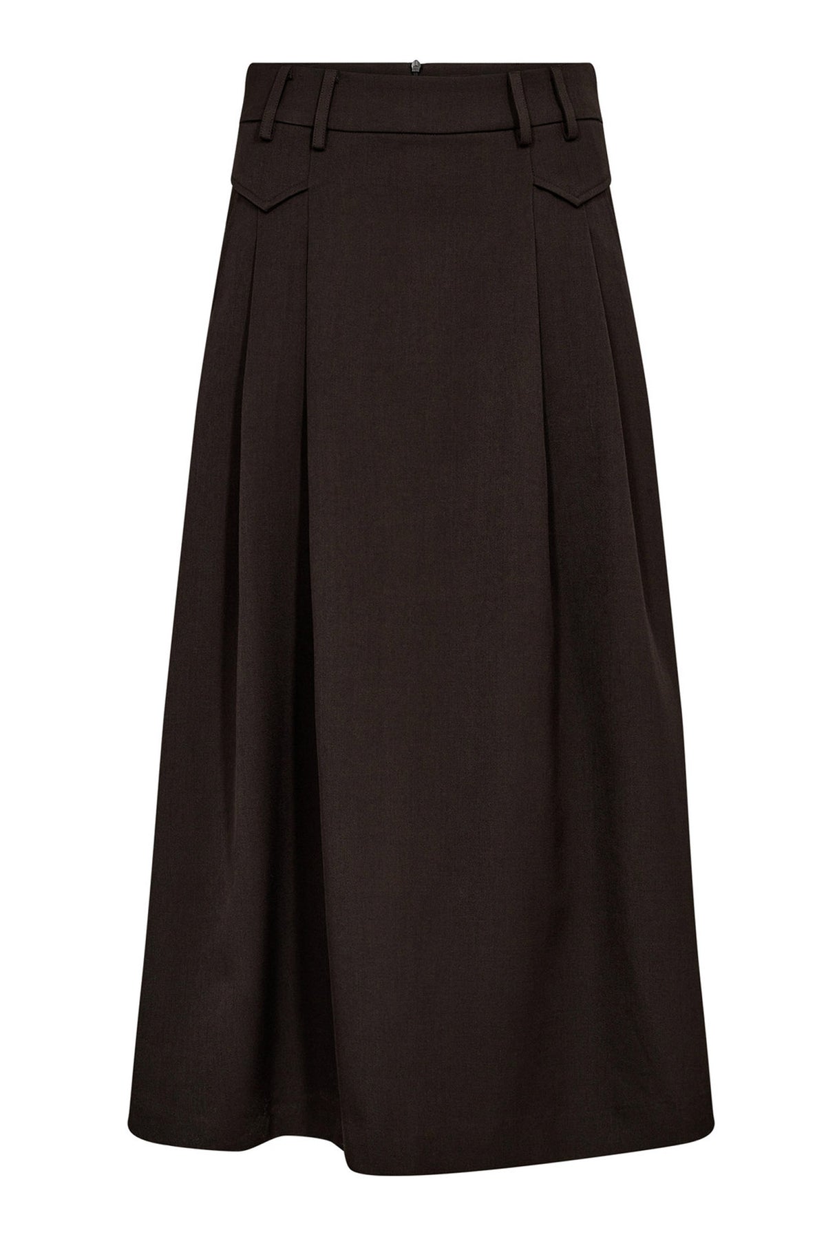 LunaCC Pocket Pleat Skirt 145-Dark Brown - 34222
