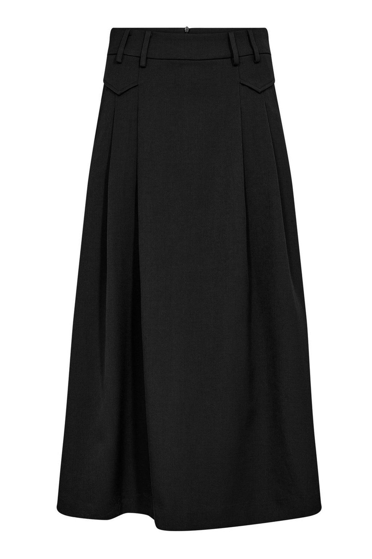 LunaCC Pocket Pleat Skirt 96-Svart - 34222