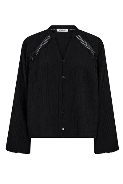 ShinaCC Lace V-Shirt 96-Black - 35923 Thumbnail