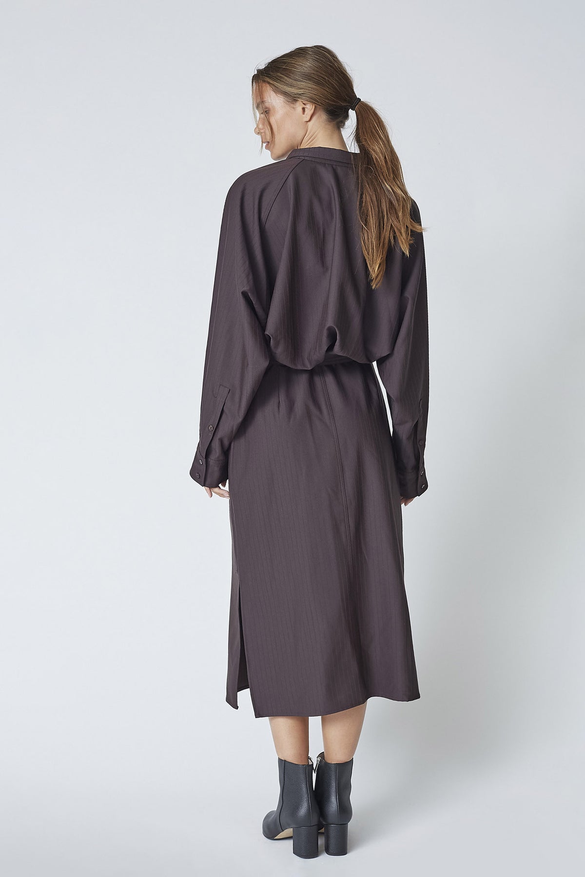 ZellaCC Batwing-klänning 145-Mörkbrun - 46014