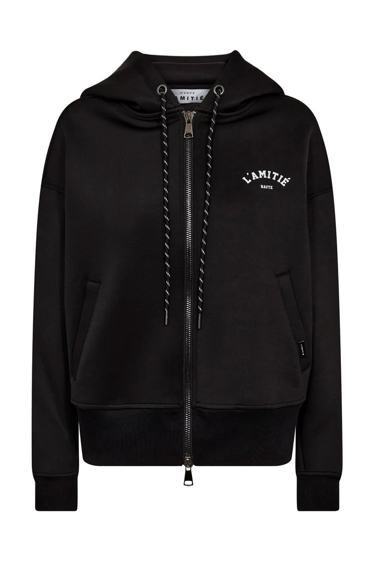 Neo Crop Zip Hoodie Svart - HL10266