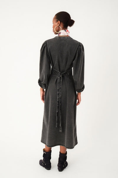 ParisLL Midi Dress LS 18 Washed Black - 25454-3030 Thumbnail