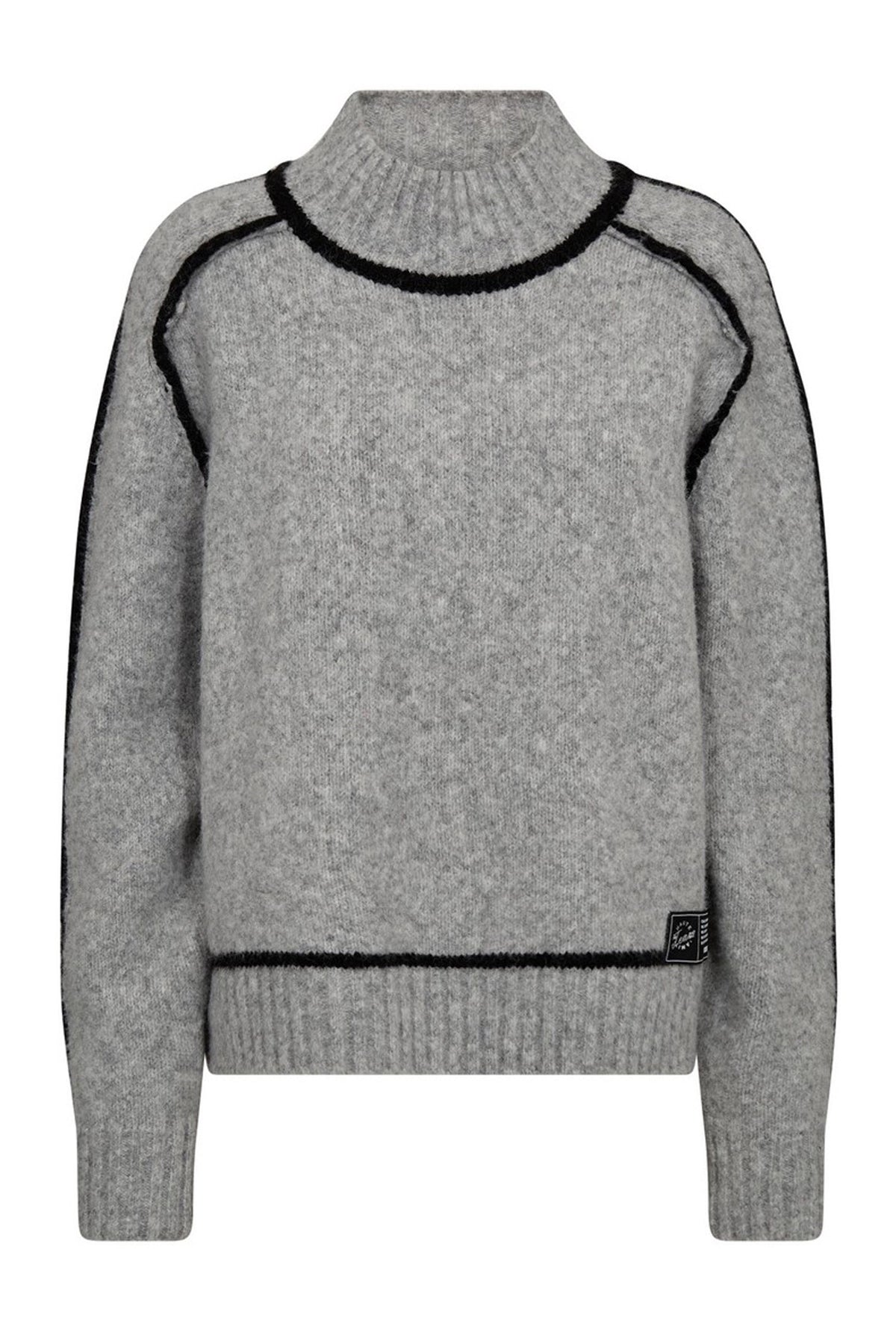 Toby Hem Line Knit Ljusgrå Melange - HL10316