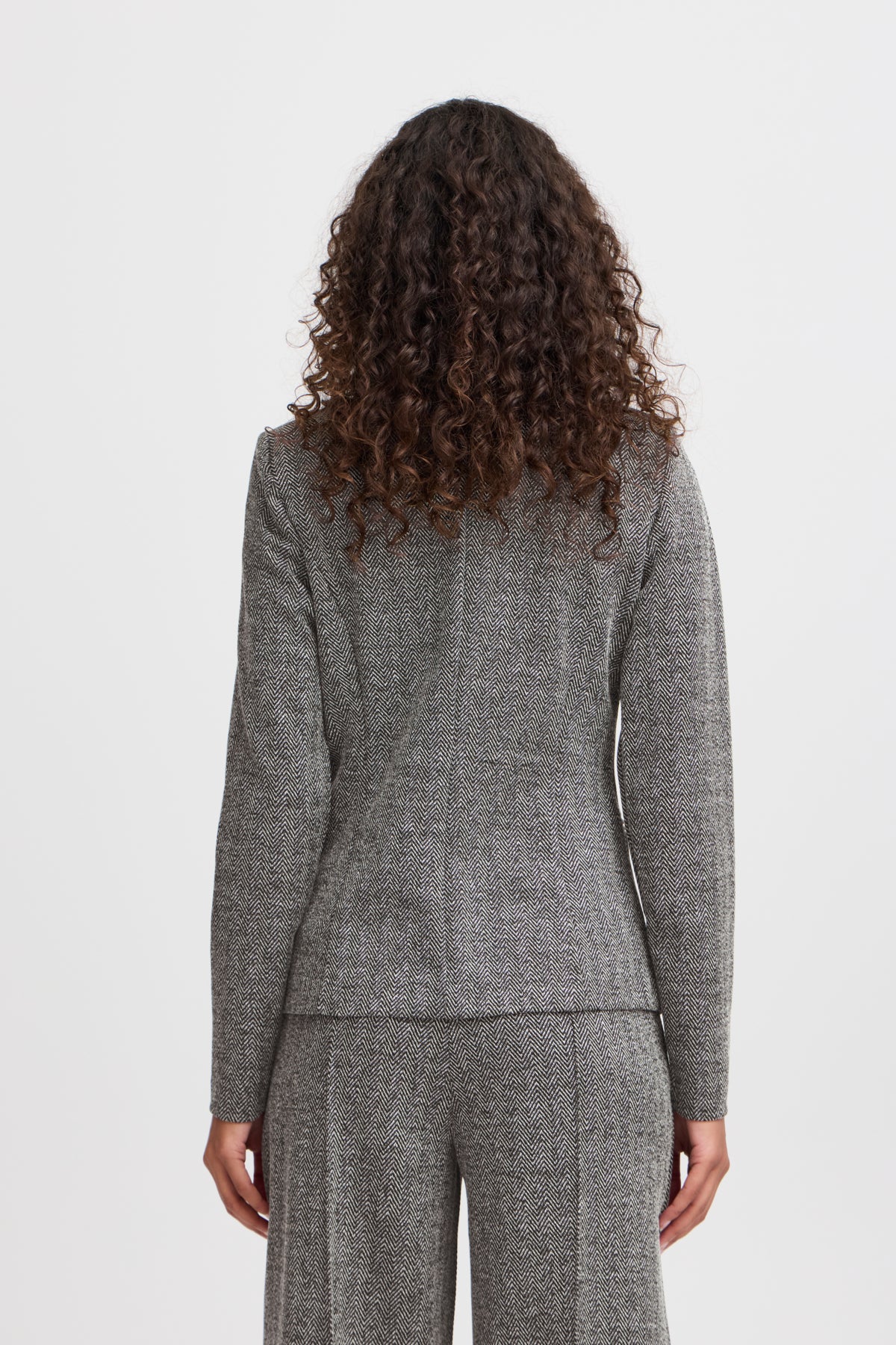 IHKATE JACQUARD BL4 Svart/vit fiskbensmönstrad - 20121600