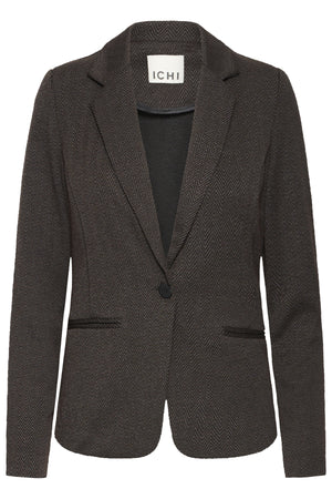 IHKATE JACQUARD BL4 SVART BRUN FISKBENSFLÄTA - 20121600
