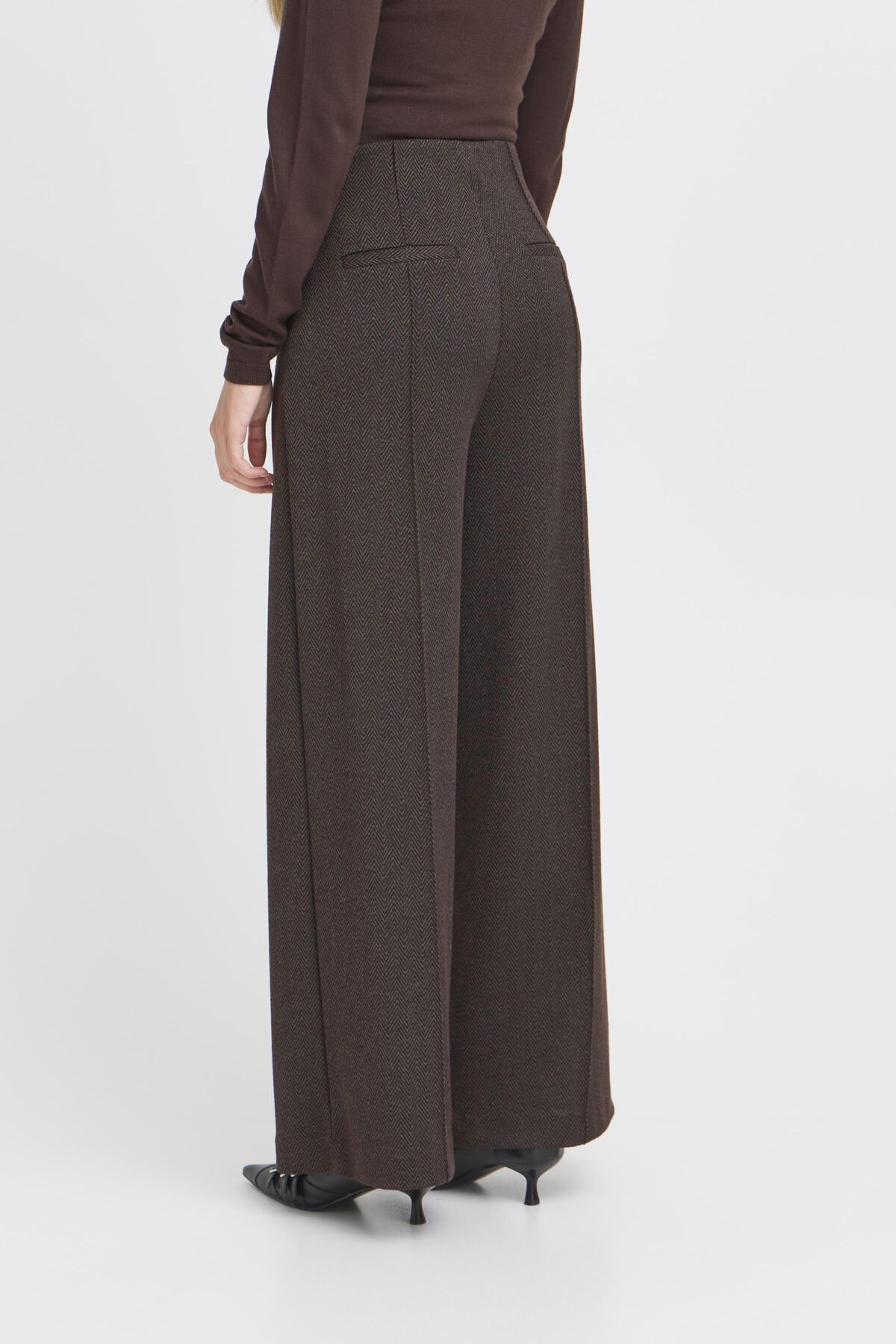 IHKATE JACQUARD PA9 SVART BRUN FISKBENSVÄV - 20121602
