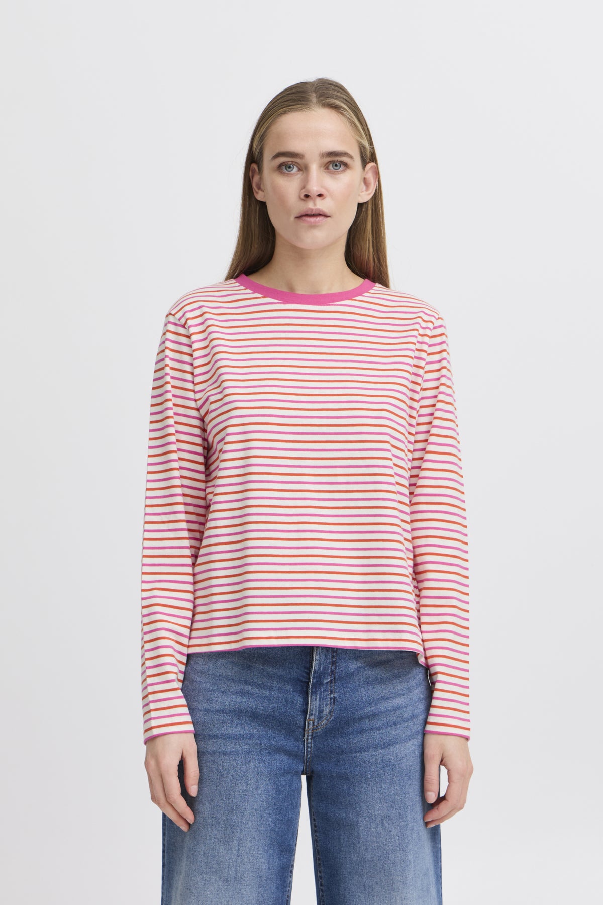 IHMIRA LOOSE LS3 Cloud Dancer m. Pink Yarrow - 20122519