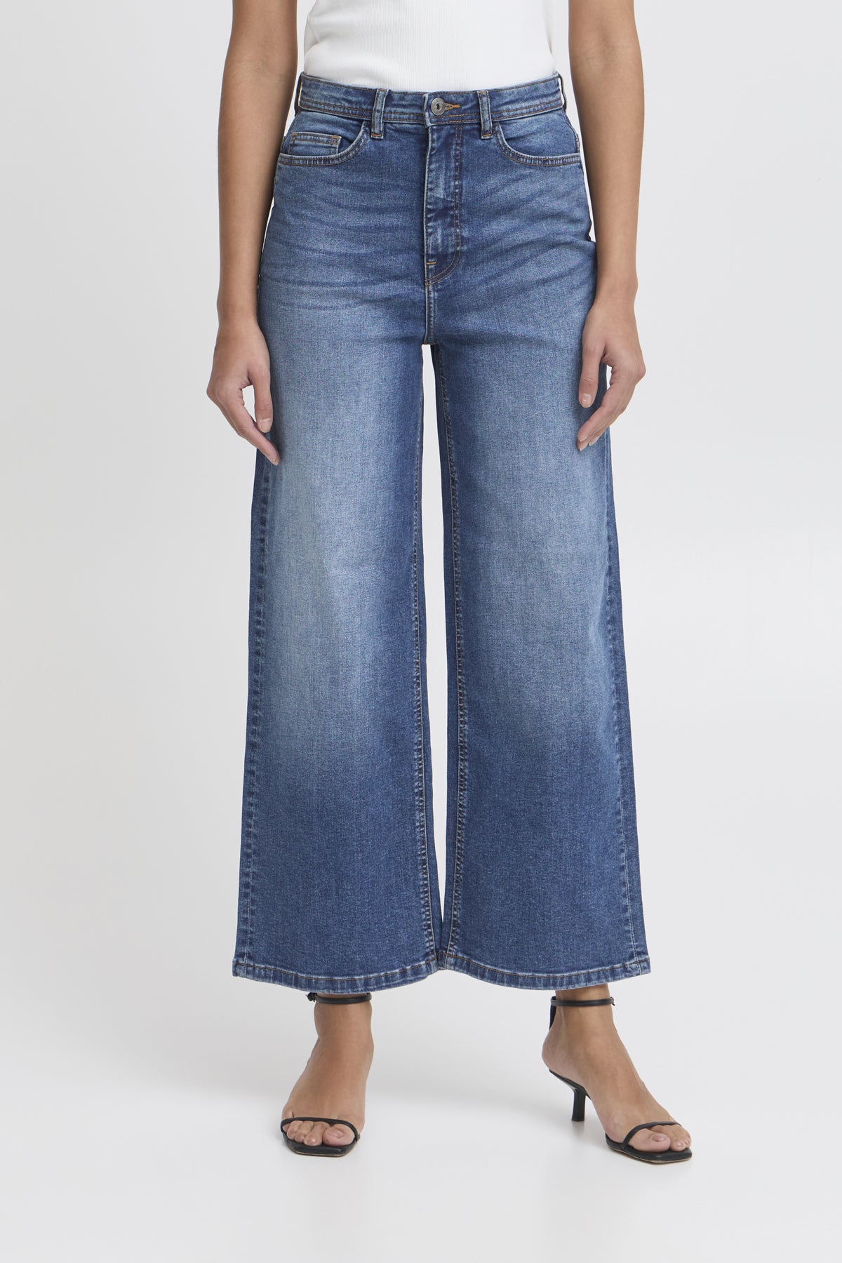 IHTWIGGY CROPPED HIGH WAIST Medium Blue - 20123068