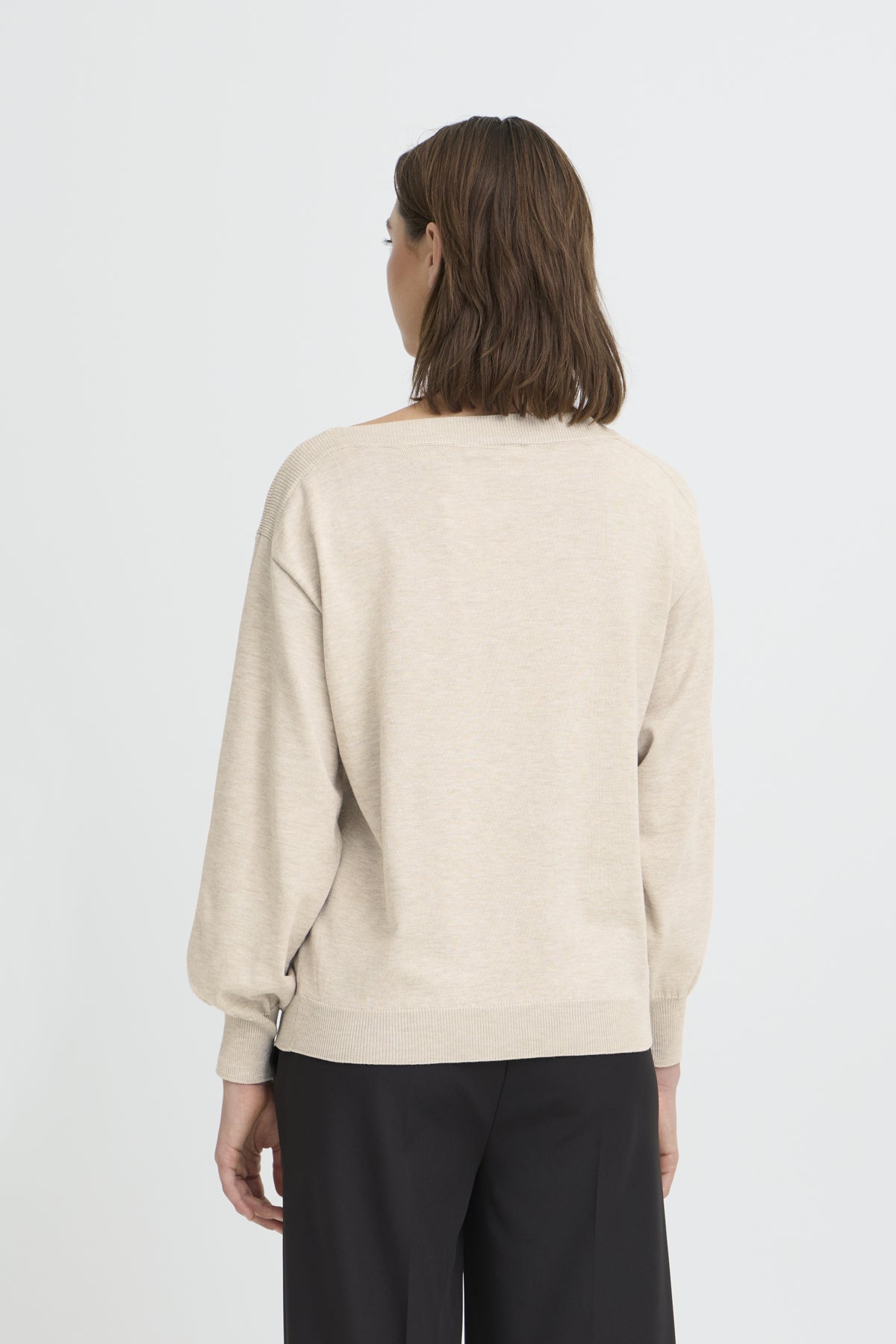 IHLULS BOAT NECK LS Oatmeal Melange - 1304011 - 20125811