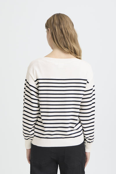 IHLULS BOAT NECK LS SOLID + WHITE TE STRIPE - 9000 - 20125811 Thumbnail