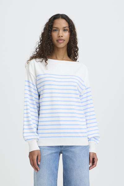 IHLULS BOAT NECK LS SOLID + CLOUD BELAIR STRIPE - - 20125811 Thumbnail