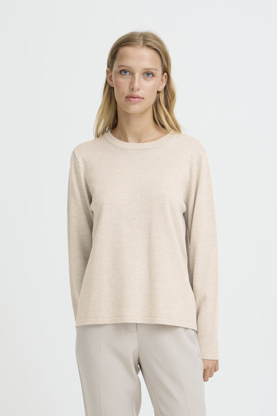 IHLULS O-NECK LS Oatmeal Melange - 1304011 - 20125814 Thumbnail