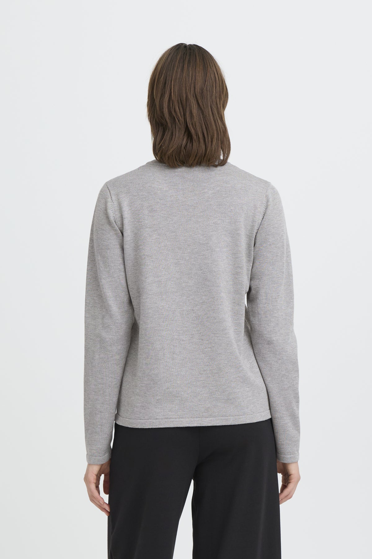 IHLULS O-NECK LS Ljusgråmelerad - 200317 - 20125814