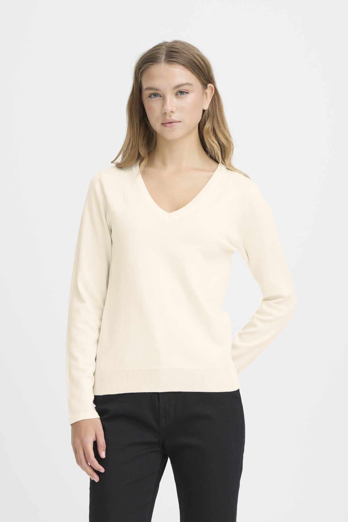 IHLULS V-NECK LS Birch - 130905 - 20125815